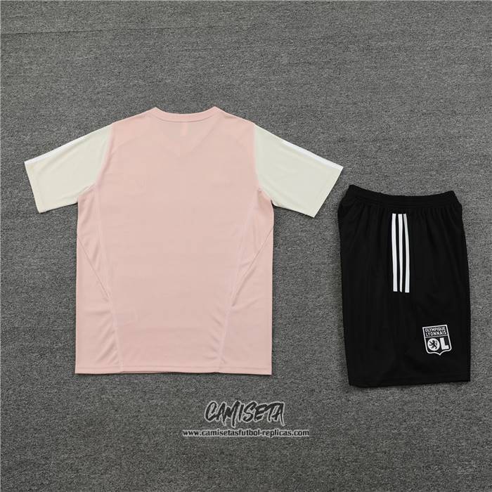 Chandal del Lyon 2023-2024 Manga Corta Rosa - Pantalon Corto